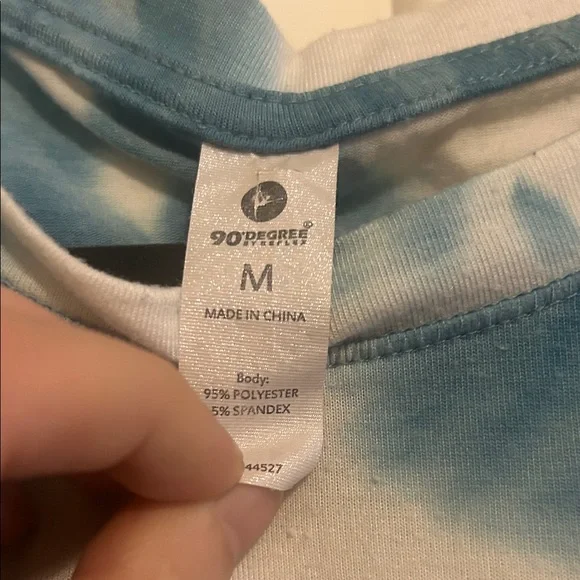 90 Degree By Reflex Blue Tie-Dye Short Sleeve Top - Picture 2 of 5